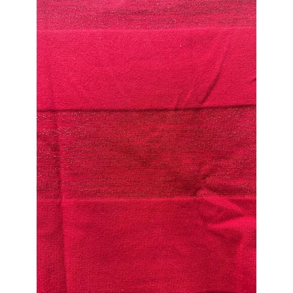 GUESS Red V Neck Long Sleeved Sweater Tunic Holiday Sparkle Stripes Size S - Picture 7 of 11